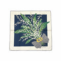 Authentic Christian Dior Lily of the Valley Silk Square Scarf 90cm - Navy